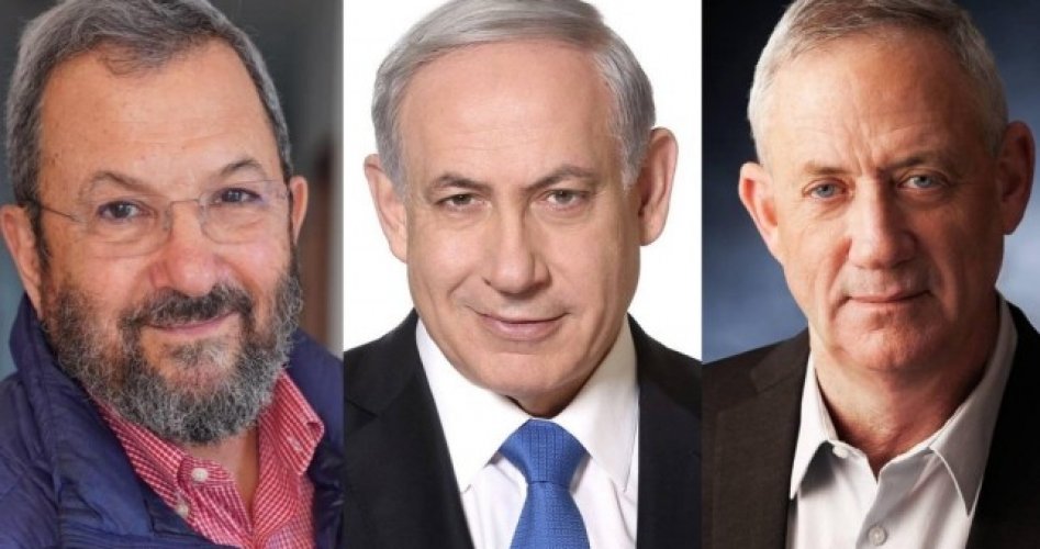 من اليمين: غانتس، نتنياهو، باراك