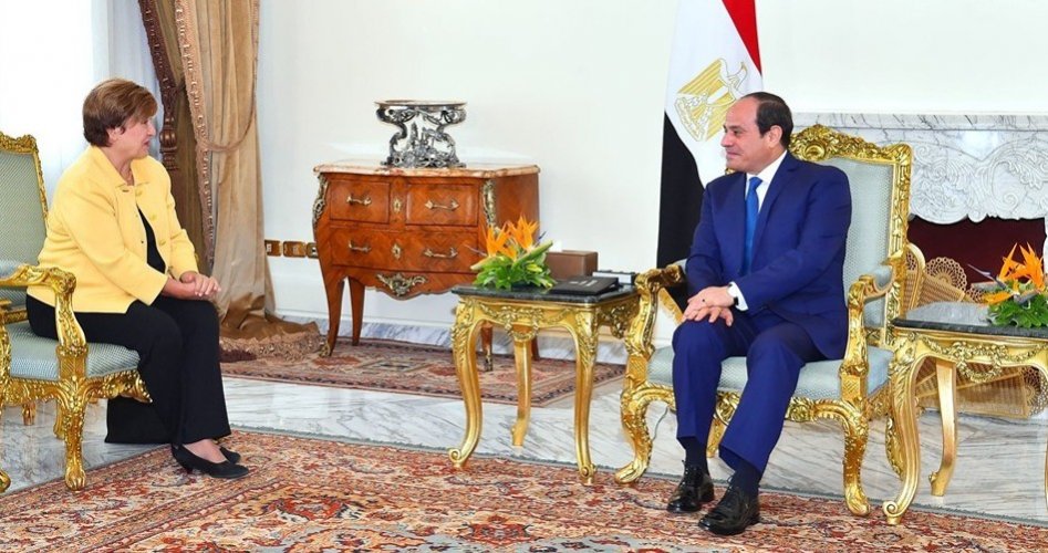 الرئيس المصري مع رئيسة البنك الدولي