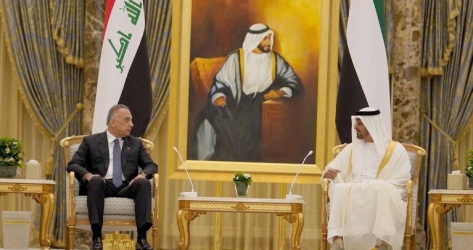 الشيخ محمد بن زايد آل نهيان، يستقبل رئيس الحكومة العراقي مصطفى الكاظمي.