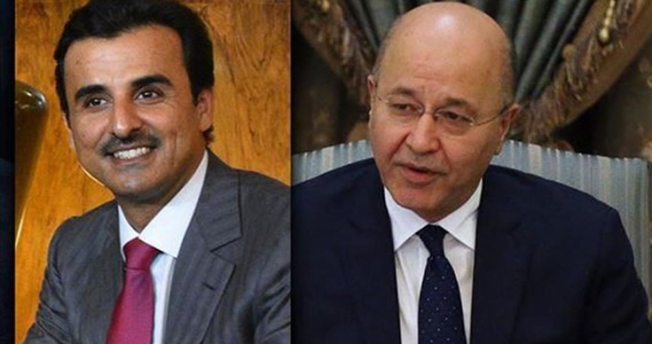 الرئيس العراقي برهم صالح وأمير قطر تميم بن حمد