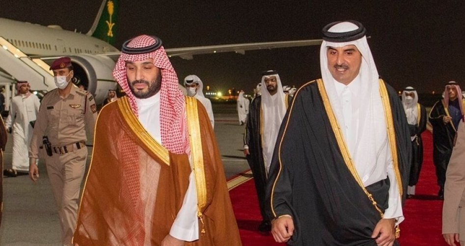 أمير قطر تميم بن حمد آل ثاني وولي العهد السعودي محمد بن سلمان