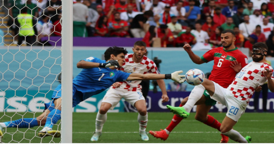 من مباراة المغرب وكرواتيا في بطولة كأس العالم بقطر
