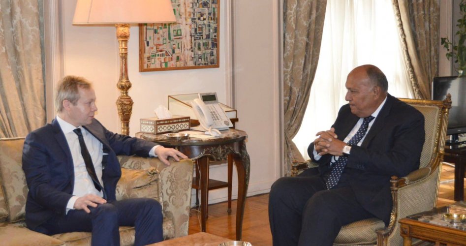 شكري يستقبل المبعوث الأوروبي لعملية السلام