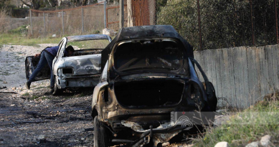 حرق سيارات فلسطينية من قبل المستوطنين"صورة أرشيفية""