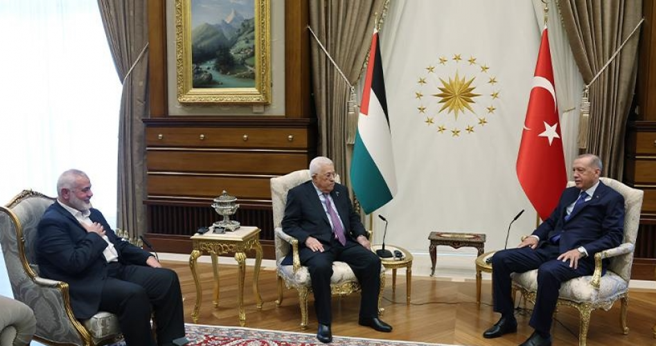 أردوغان خلال لقائه عباس وهنية