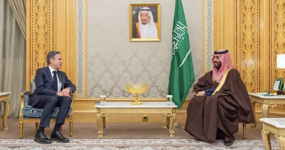 محمد بن سلمان خلال لقائه أنتوني بلينكن