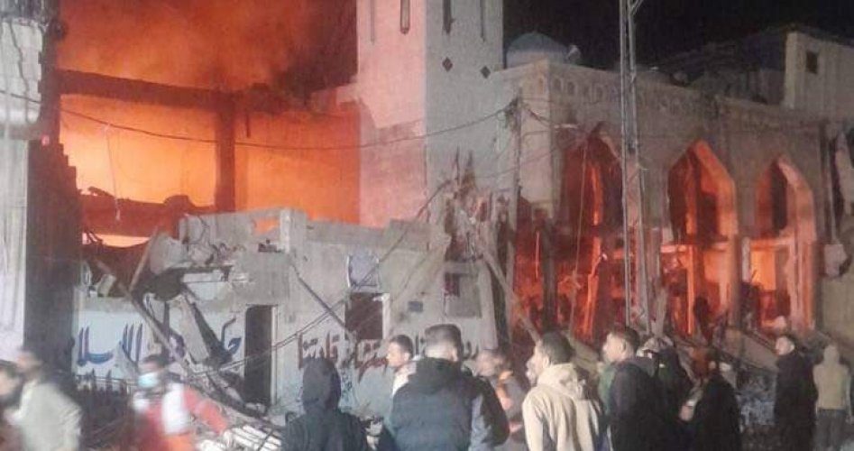 قصف مسجد في رفح