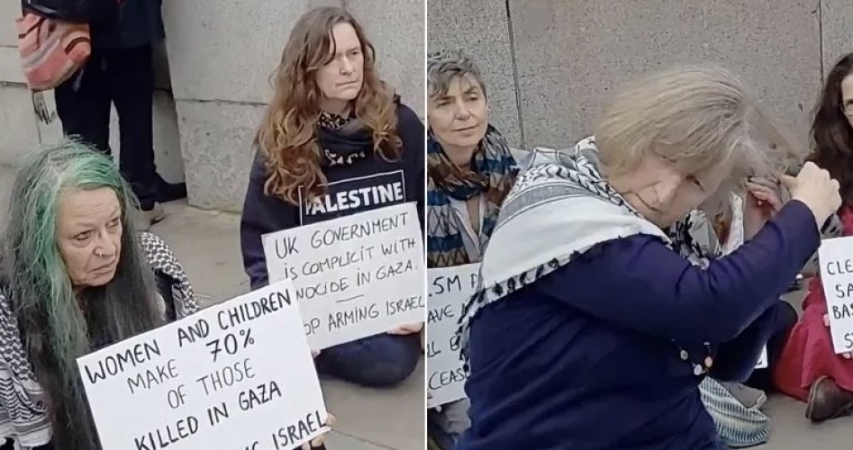 بريطانيات يحلقن رأسهن تضامنًا مع نساء غزة