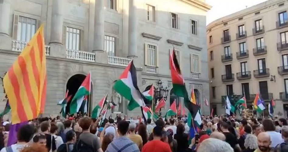 تظاهرة تضامنية مع الفلسطينيين في شوارع برشلونة (أرشيفية)
